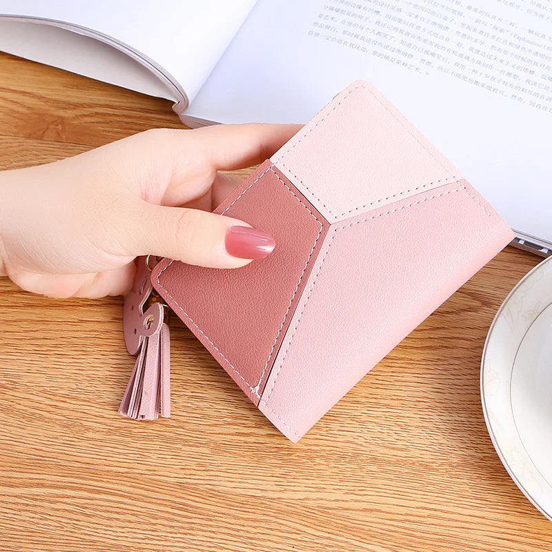 Compact Card Holder (Zip Wallet) with Tassel for Women & Girls