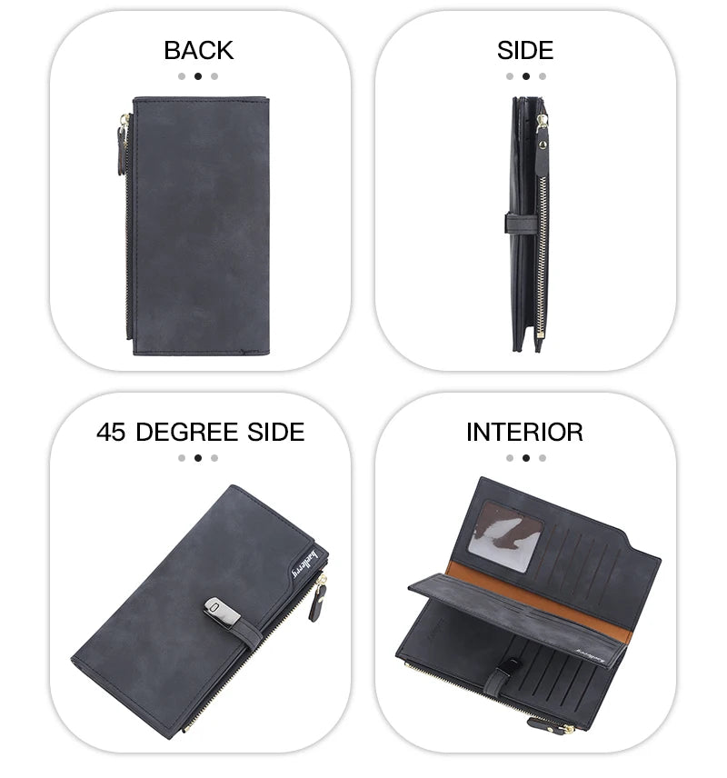 Elegant Long Wallet for Women – Magnetic Closure & Card Organizer