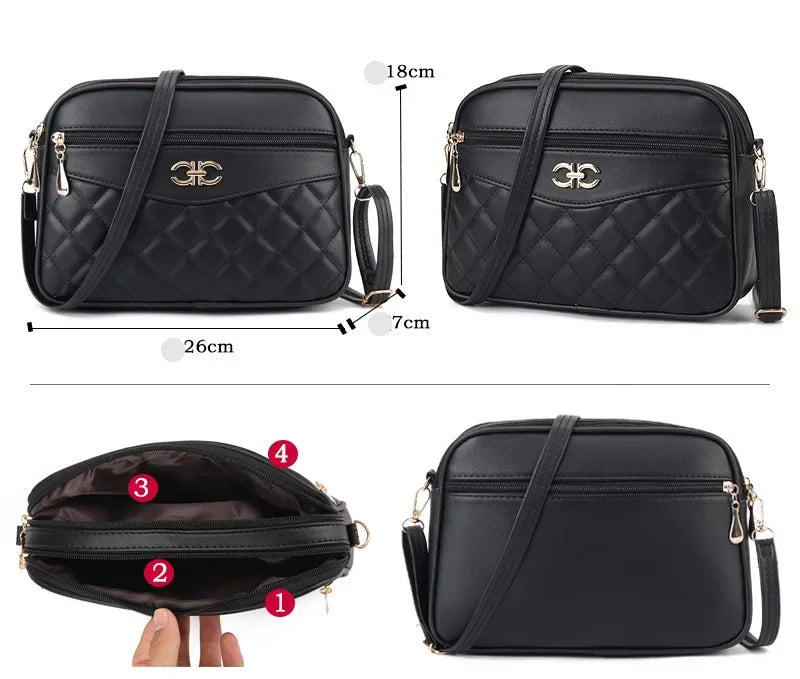 High Capacity Soft PU Leather Envelope Messenger Bag – Zipper Closure Shoulder Purse for Women