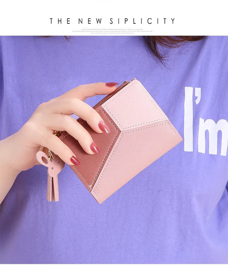 Compact Card Holder (Zip Wallet) with Tassel for Women & Girls