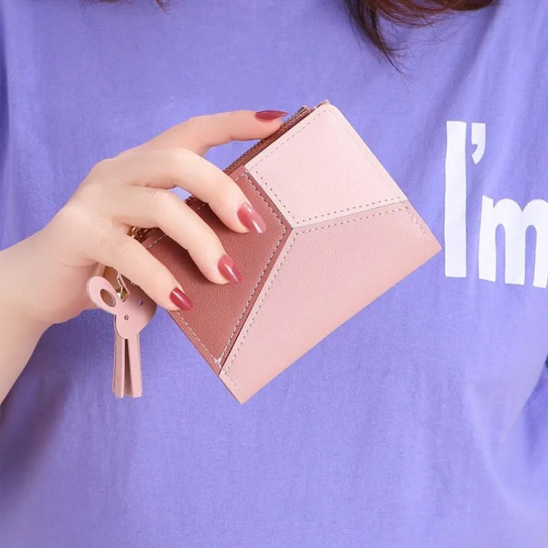 Compact Card Holder (Zip Wallet) with Tassel for Women & Girls