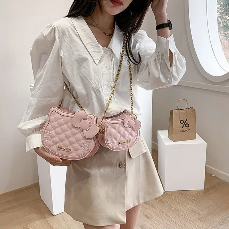 Hello Kitty Rhombic Shoulder Bag – Cute & Trendy Cartoon Wallet Purse