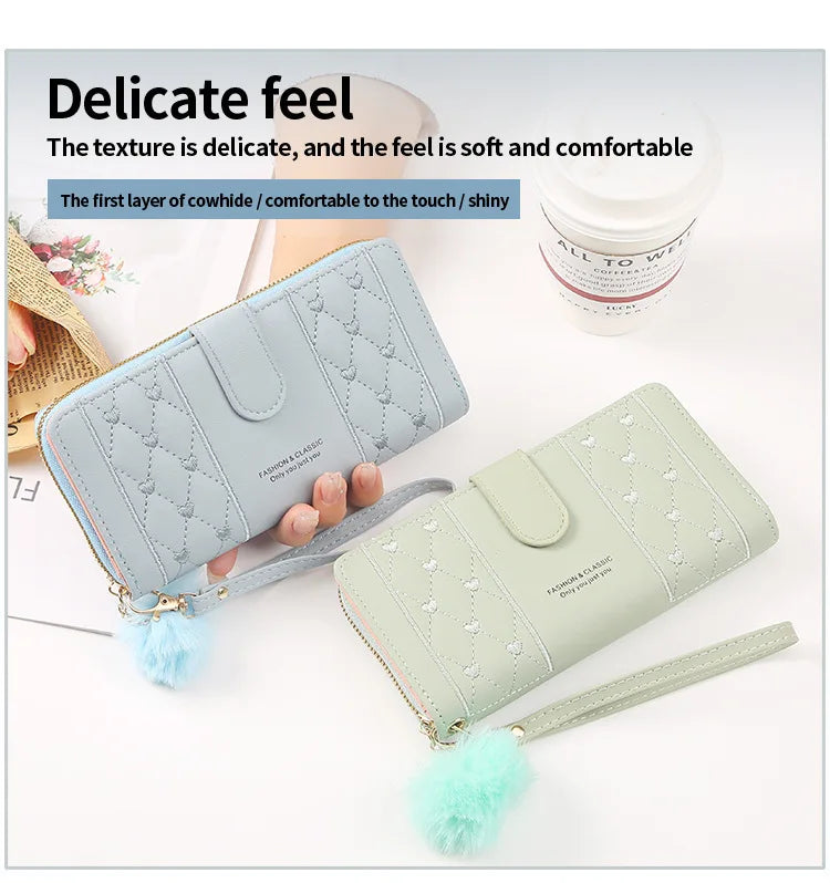 Women's Long Wallet – Large Capacity Wristlet Clutch