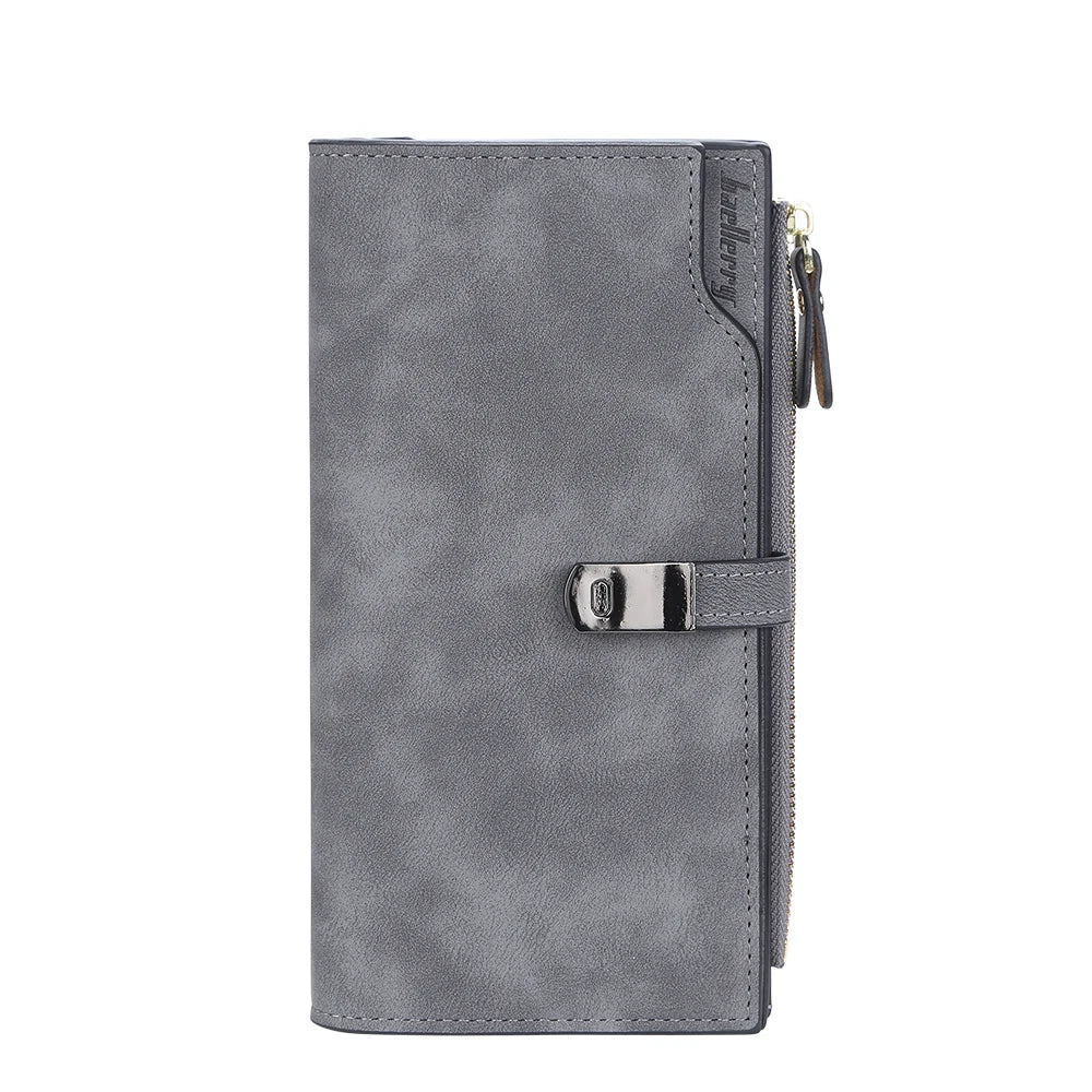 Elegant Long Wallet for Women – Magnetic Closure & Card Organizer