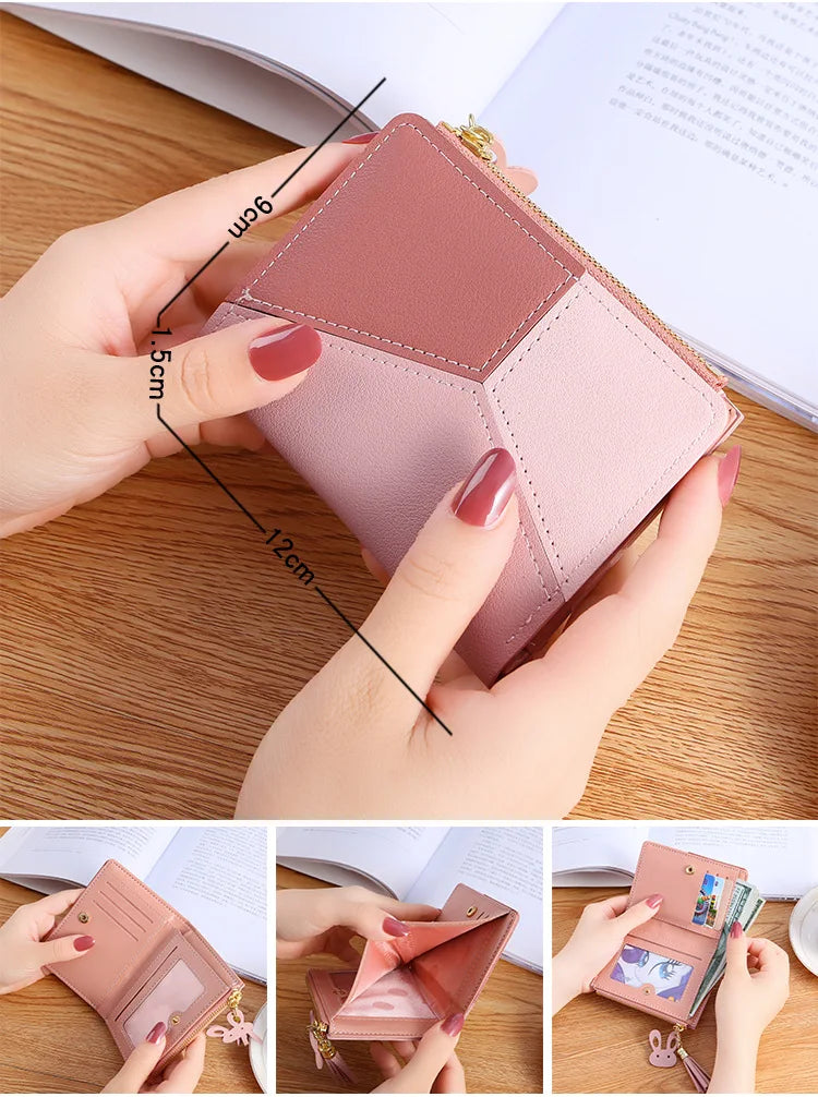 Compact Card Holder (Zip Wallet) with Tassel for Women & Girls