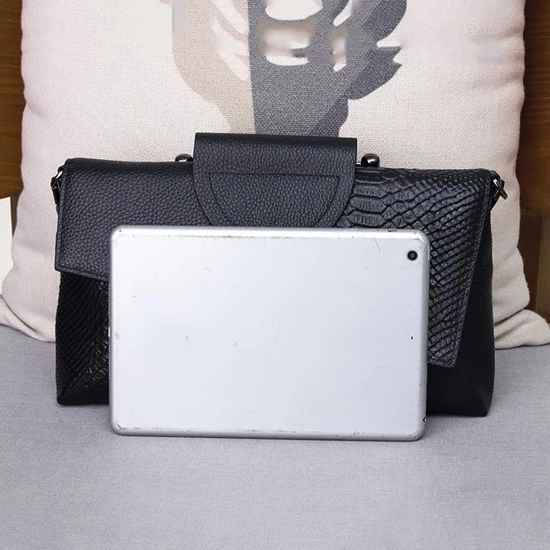 Luxury Soft PU Leather Flap Shoulder Bag – Minimalist Cover Closure Handbag for Women