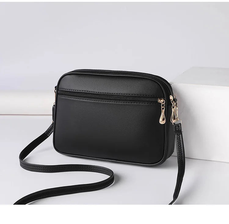 High Capacity Soft PU Leather Envelope Messenger Bag – Zipper Closure Shoulder Purse for Women
