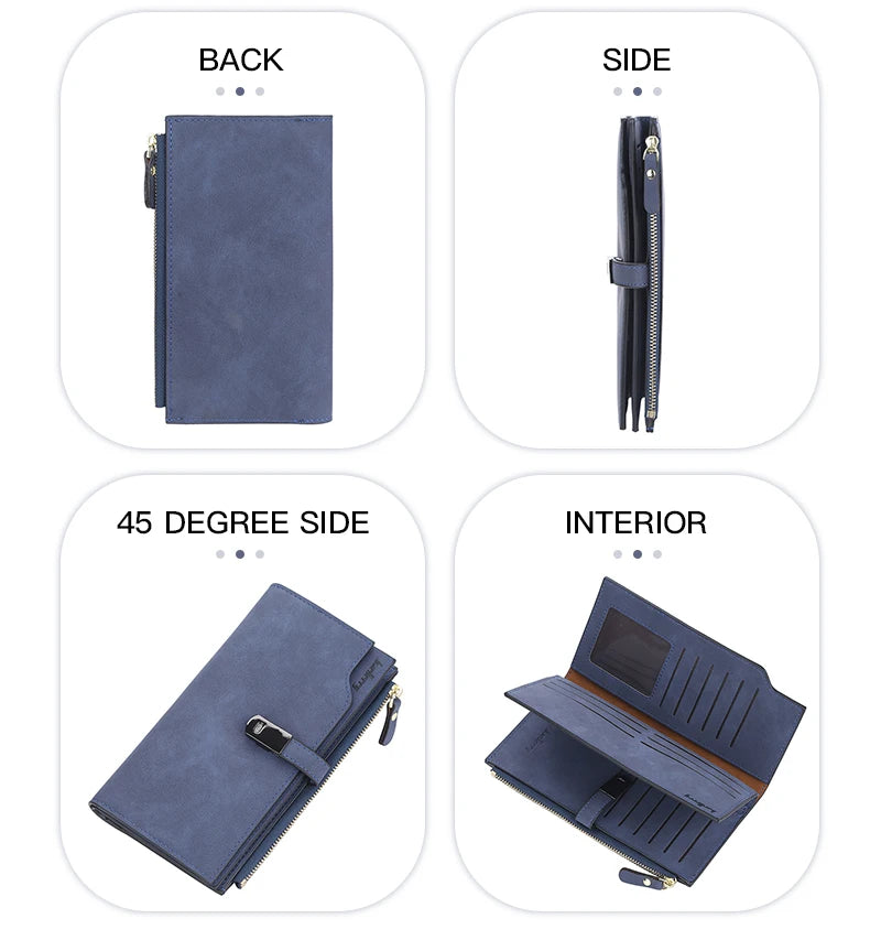 Elegant Long Wallet for Women – Magnetic Closure & Card Organizer
