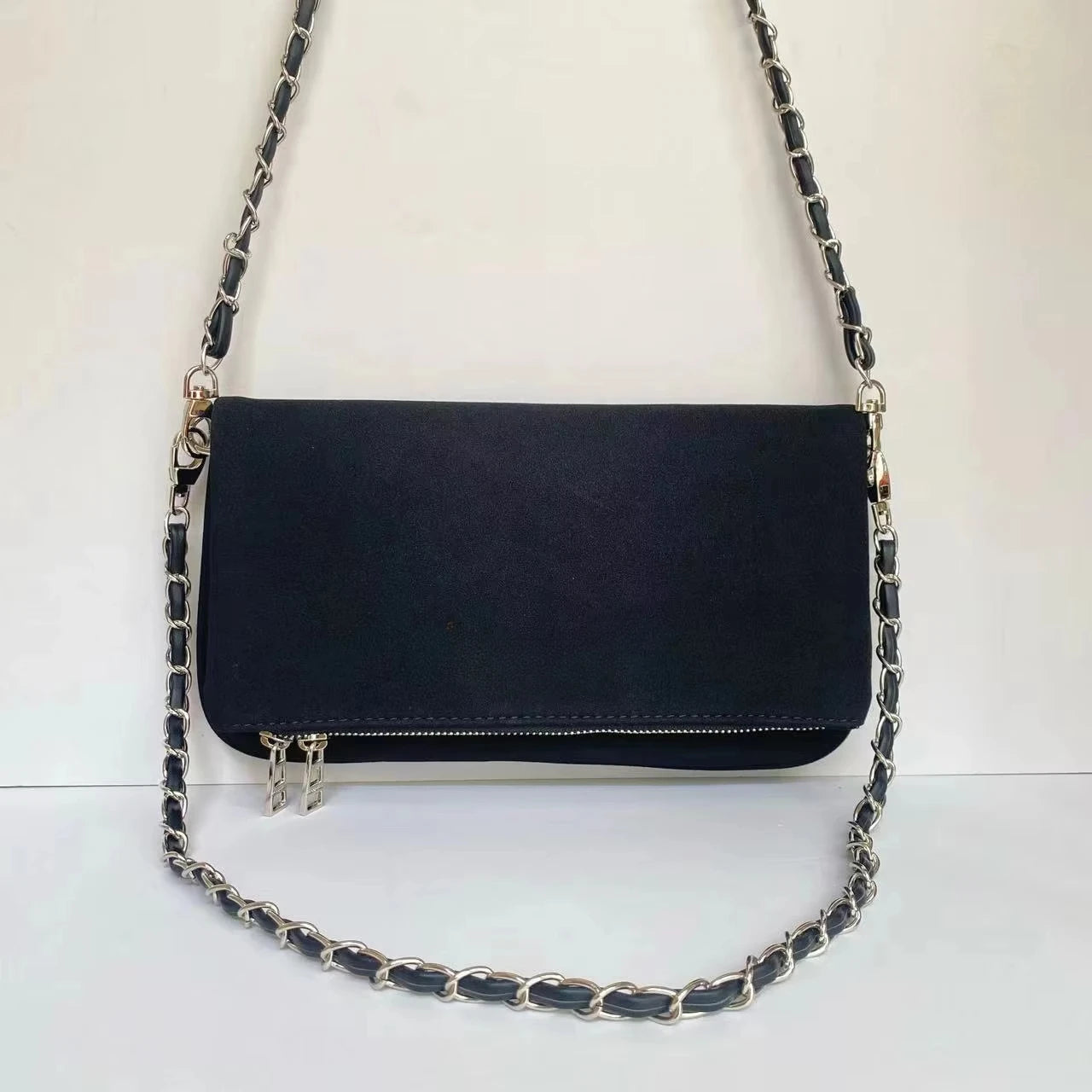 Vintage Chain Envelope Shoulder Bag – Elegant Black Crossbody for Women