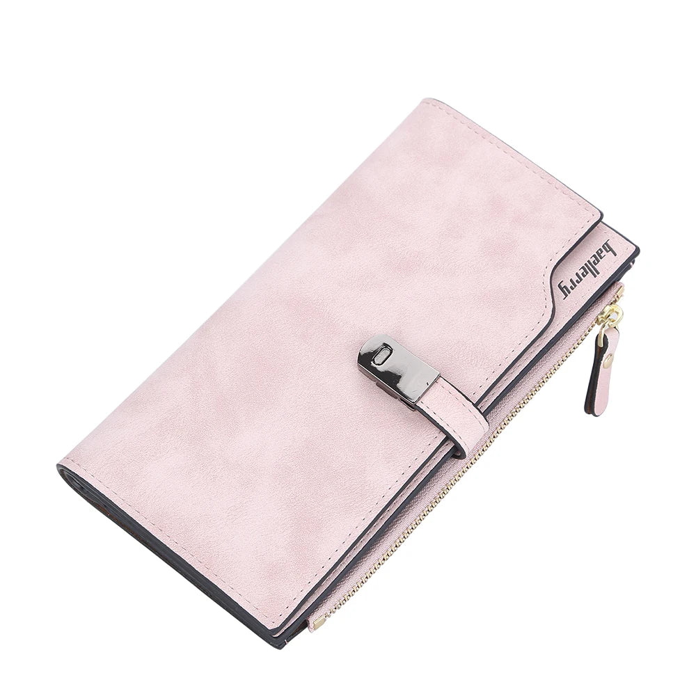 Elegant Long Wallet for Women – Magnetic Closure & Card Organizer