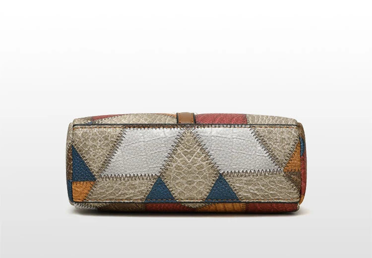 Color Block PU Shoulder Bag
