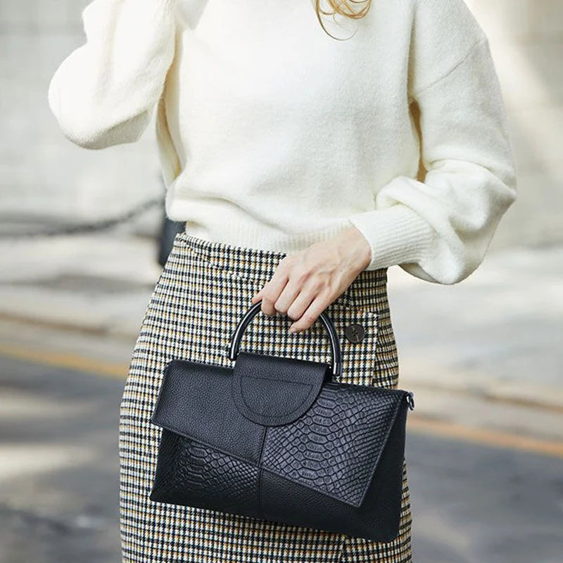Luxury Soft PU Leather Flap Shoulder Bag – Minimalist Cover Closure Handbag for Women