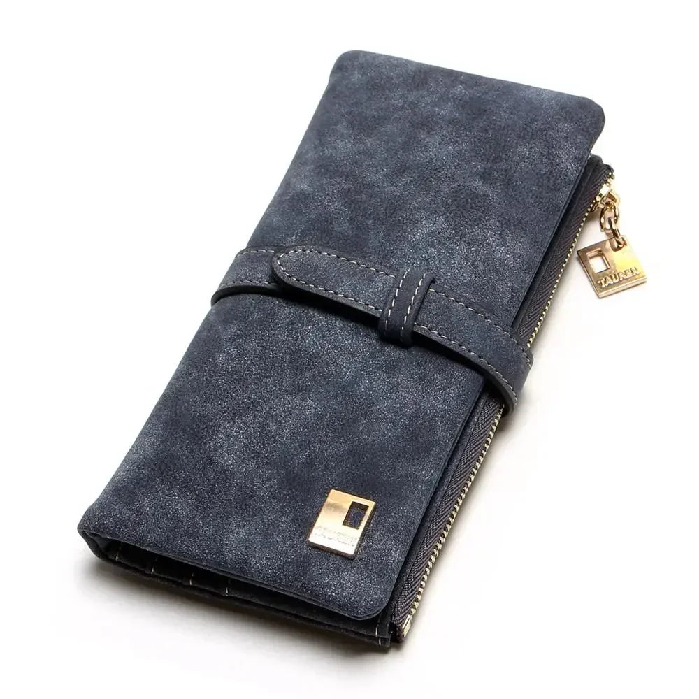 Timeless Elegance: Women’s 2-Fold Nubuck Clutch with Zipper & Drawstring.