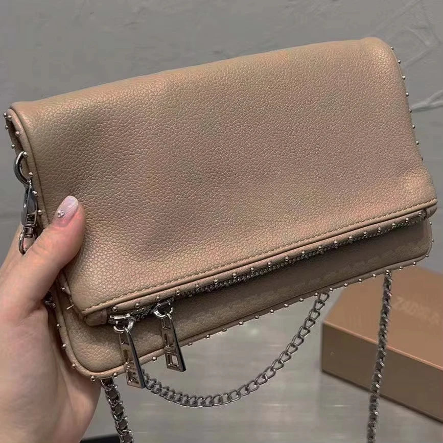 Vintage Chain Envelope Shoulder Bag – Elegant Black Crossbody for Women