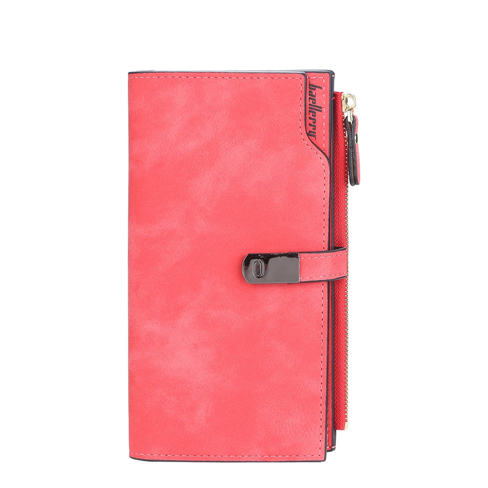 Elegant Long Wallet for Women – Magnetic Closure & Card Organizer