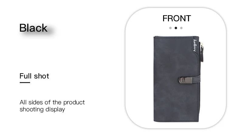 Elegant Long Wallet for Women – Magnetic Closure & Card Organizer