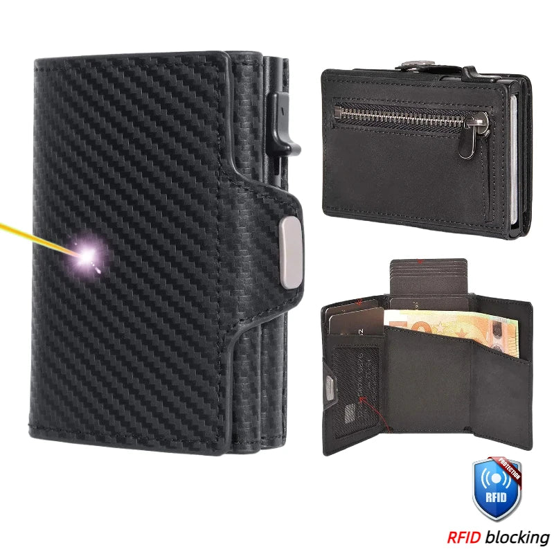 RFID Pop-Up Metal Wallet – Slim Anti-Theft Card Holder for Men & Women