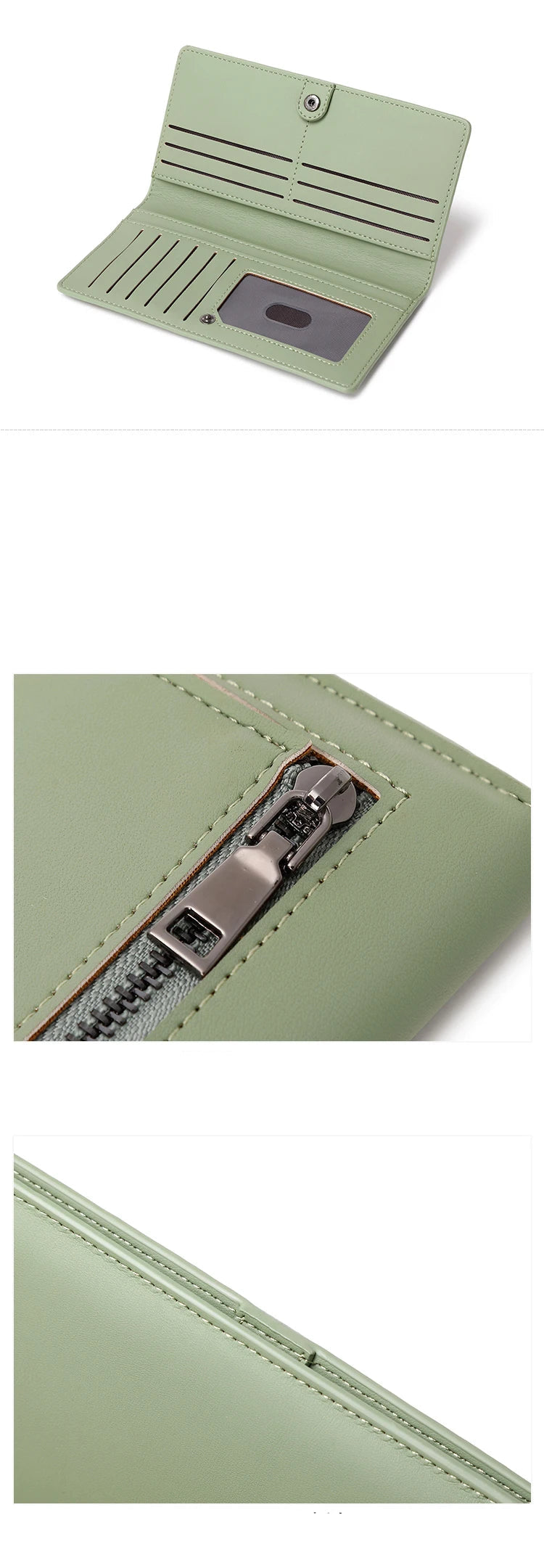 Functional & Compact: Women's Double-Fold Wallet – RFID Coin & Card Organizer with Hand Strap