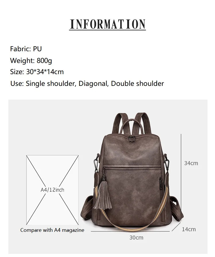 Leather Backpack Purse For Women Designer Travel Backpack