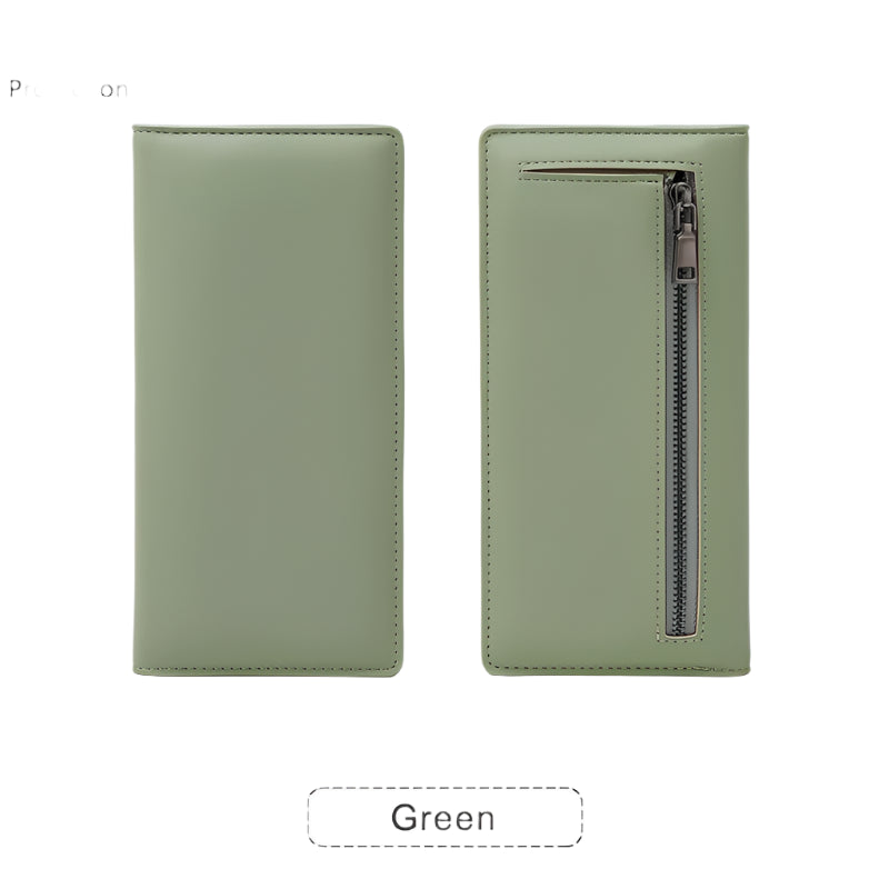 Functional & Compact: Women's Double-Fold Wallet – RFID Coin & Card Organizer with Hand Strap