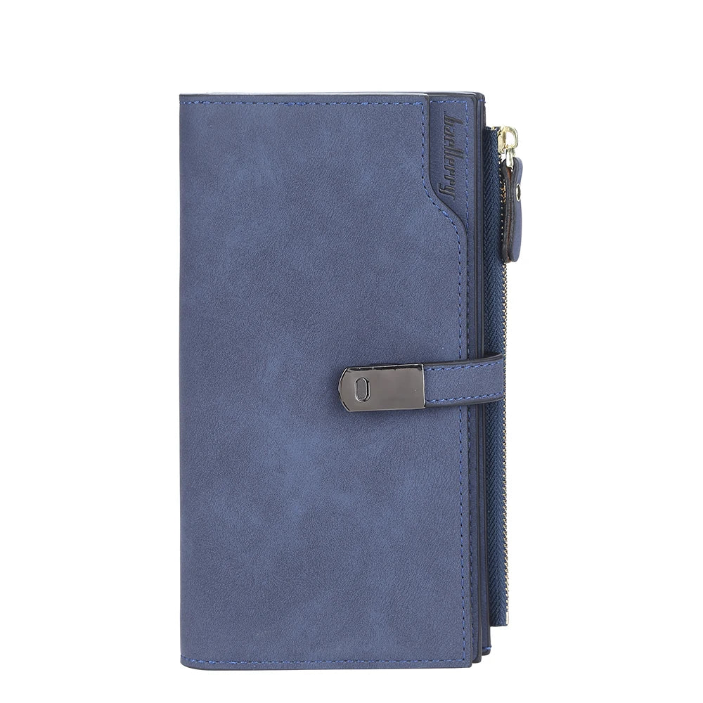 Elegant Long Wallet for Women – Magnetic Closure & Card Organizer