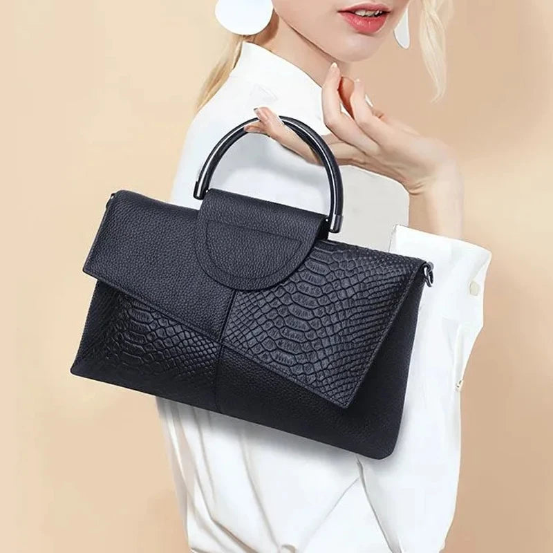 Luxury Soft PU Leather Flap Shoulder Bag – Minimalist Cover Closure Handbag for Women