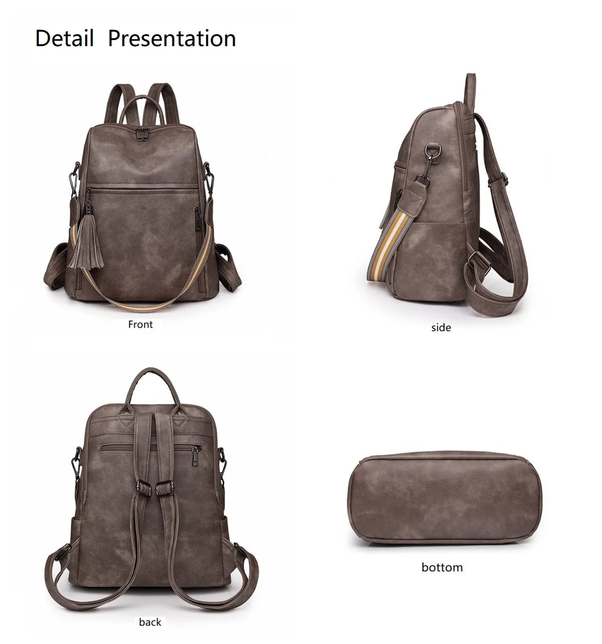 Leather Backpack Purse For Women Designer Travel Backpack