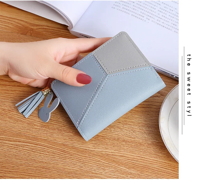 Compact Card Holder (Zip Wallet) with Tassel for Women & Girls