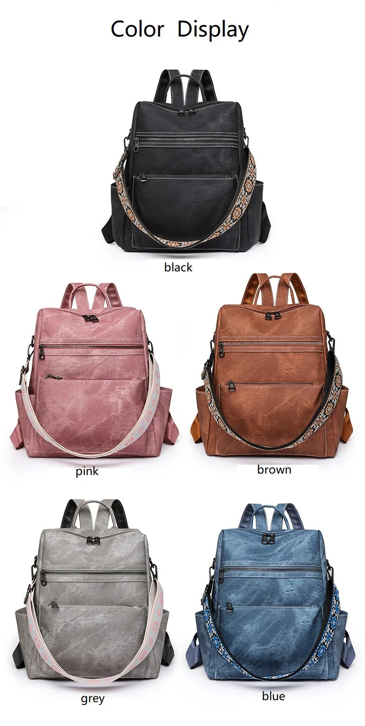 Leather Convertible Backpack Purse