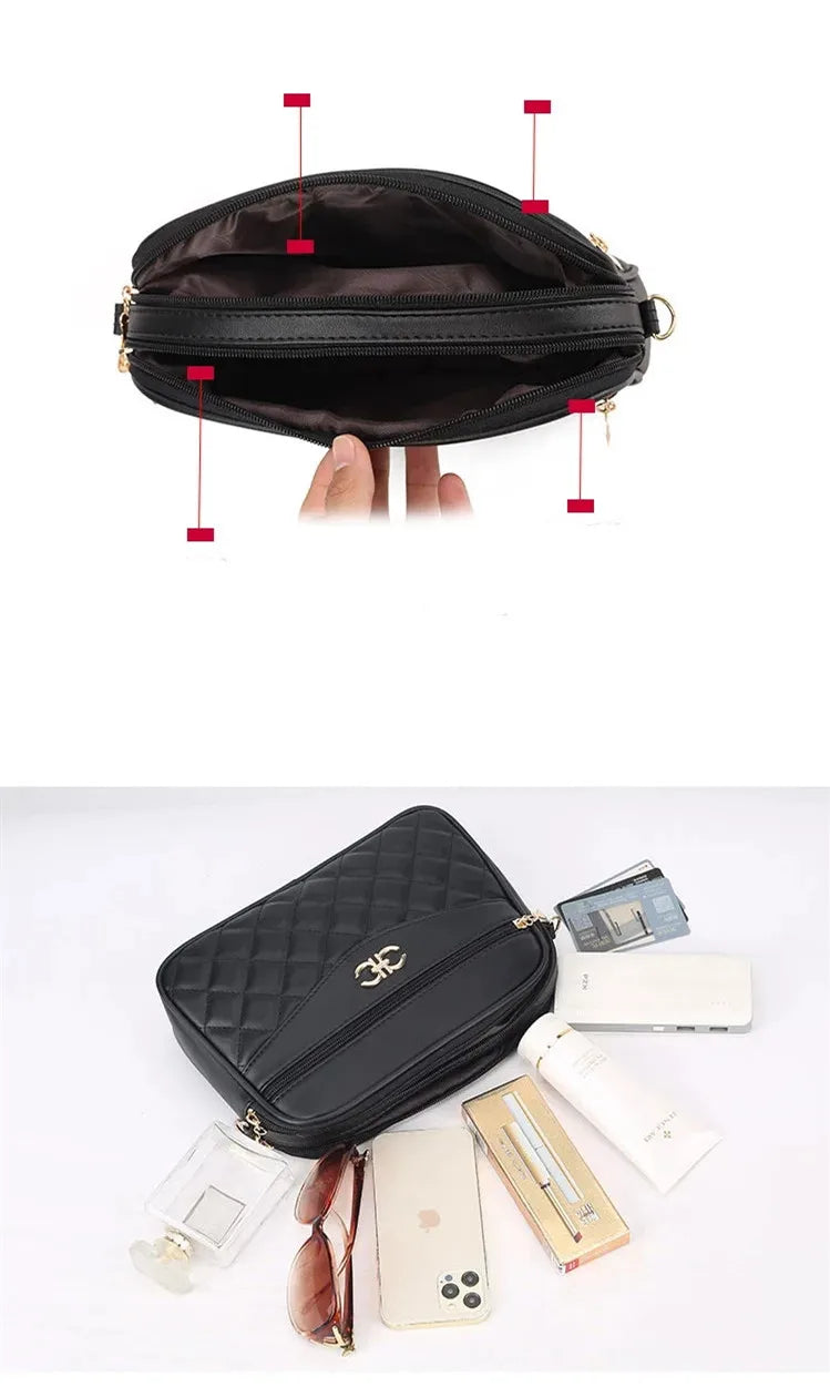 High Capacity Soft PU Leather Envelope Messenger Bag – Zipper Closure Shoulder Purse for Women