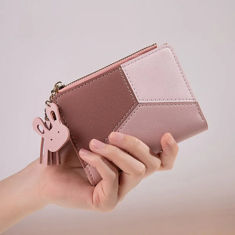 Compact Card Holder (Zip Wallet) with Tassel for Women & Girls