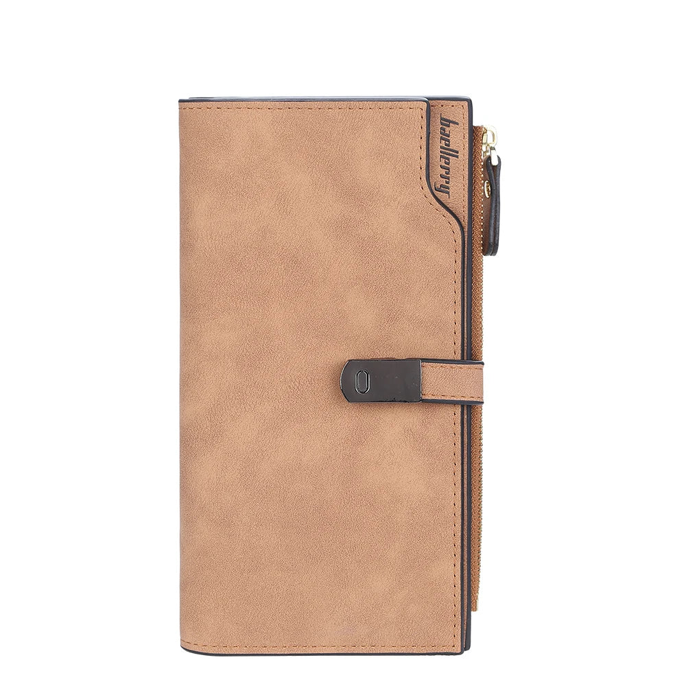 Elegant Long Wallet for Women – Magnetic Closure & Card Organizer