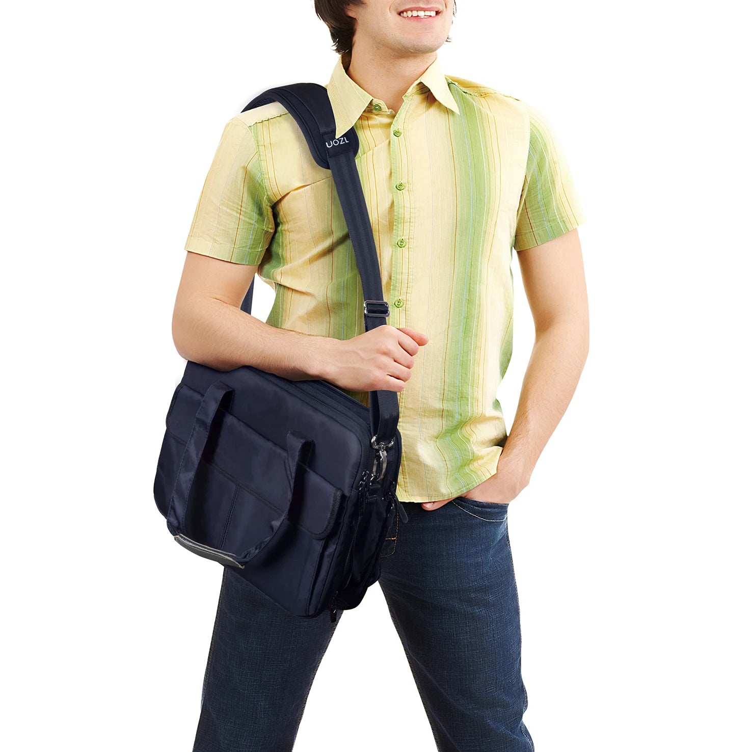 UOZL 79-Inch Adjustable Fabric Shoulder Strap – With Soft Pad & Alloy Hooks for Laptop Bags, Luggage & More