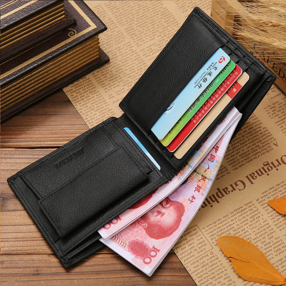 Classic Genuine Leather Men's Wallet with Coin Pocket