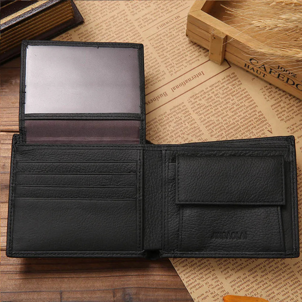 Classic Genuine Leather Men's Wallet with Coin Pocket