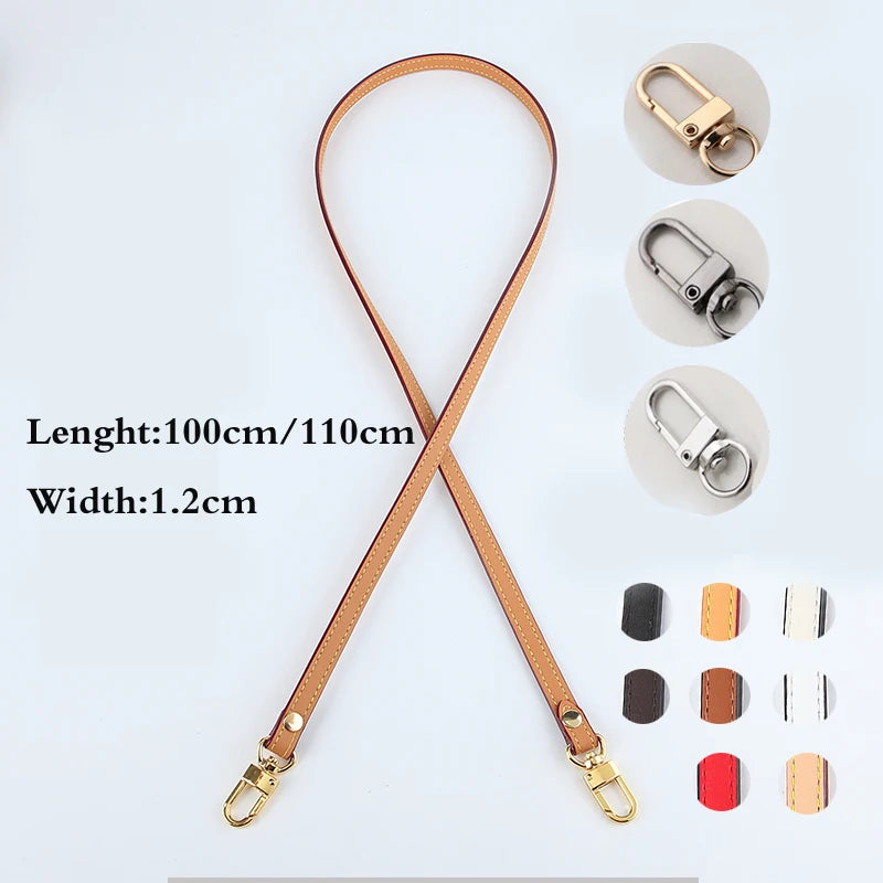 Genuine Cowhide Leather Bag Strap – 100cm/110cm Replacement Belt for Handbags, Shoulder & Crossbody Bags