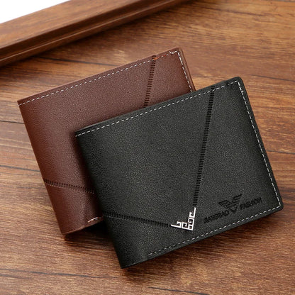 Men's Slim Leather Bifold Wallet with Money Clip