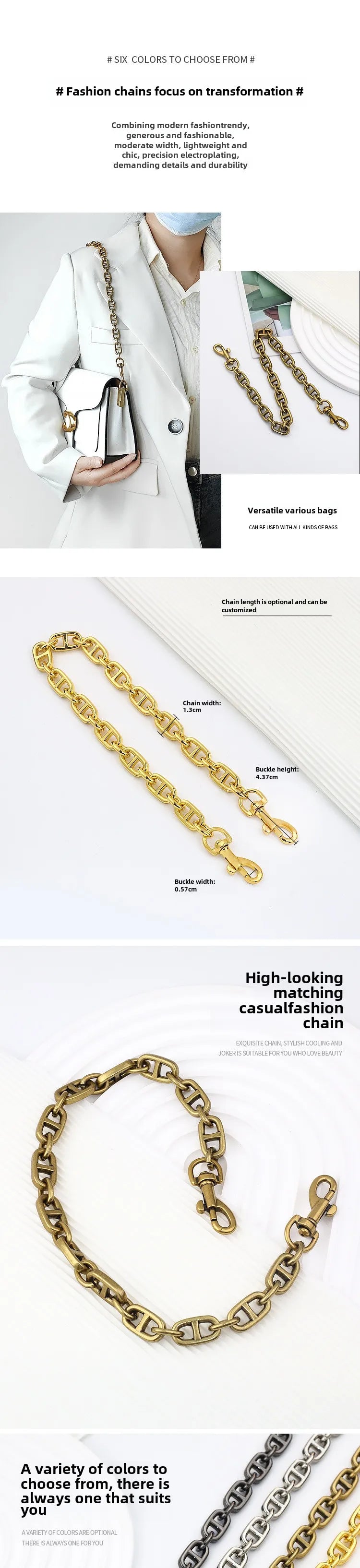 Pig Nose Chain Bag Strap