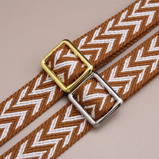 Adjustable Brown Canvas Strap for Crossbody Bags