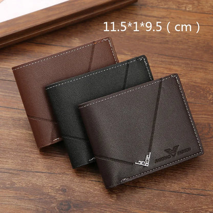 Men's Slim Leather Bifold Wallet with Money Clip